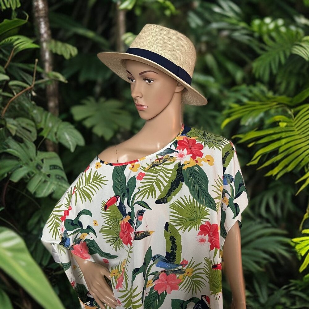 SHEIN Colorful Floral Tunic-Style Top